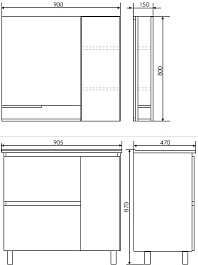 Comforty Мебель для ванной Верона 90 (Quadro) дуб белый – фотография-14
